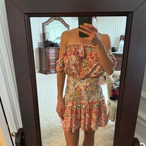 Ramy Brook off the shoulder floral dress with smocked waist